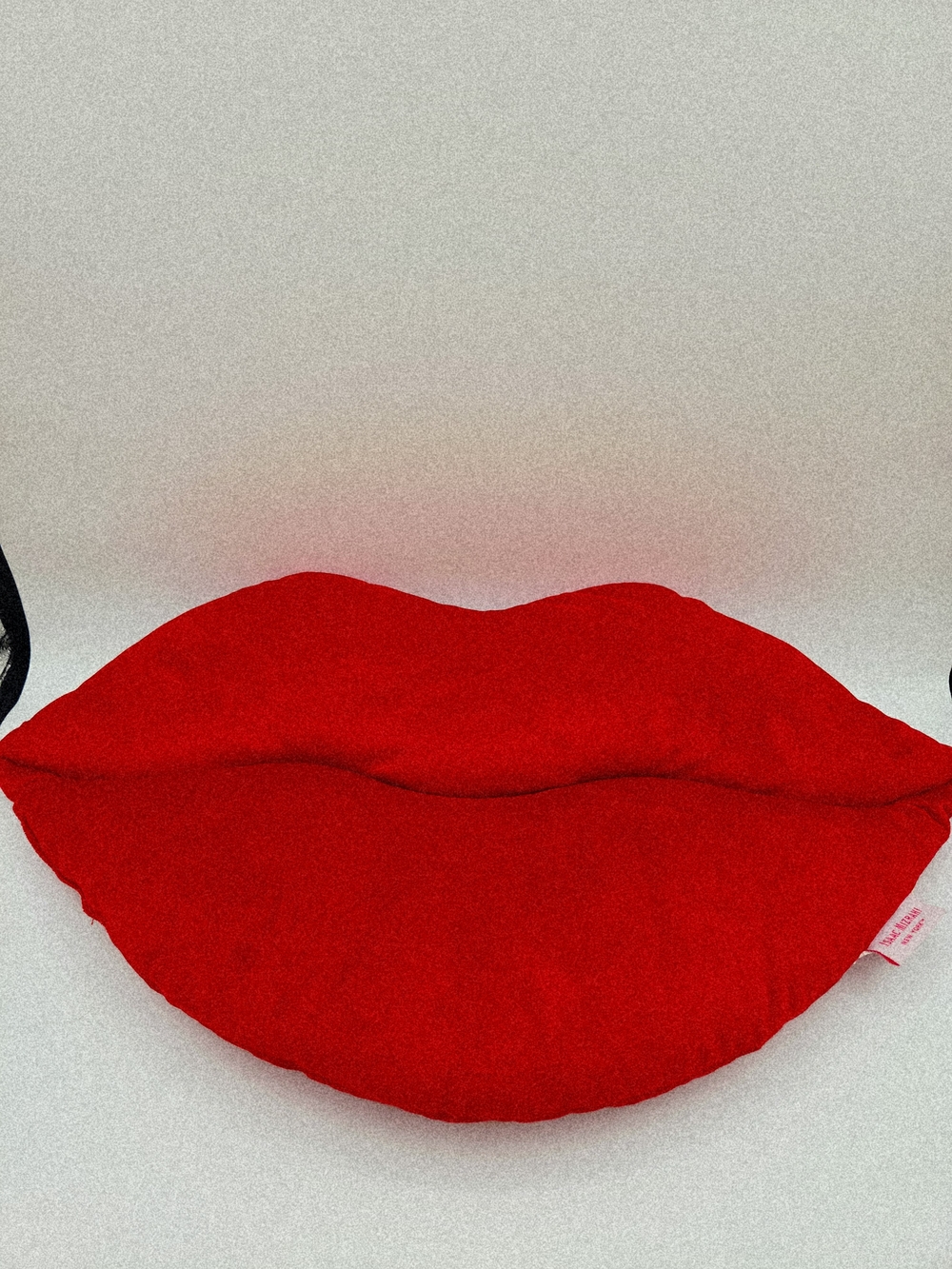 Isaac Mizrahi Bright Red Velour Decorative Lip Pillow
